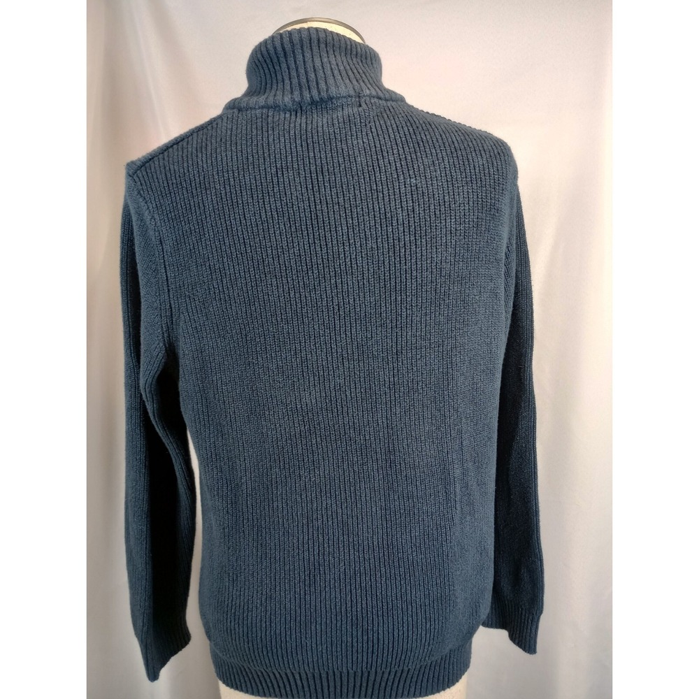 GH Bass & Co. Men's Pullover Sweater Size XL Blue 1/4 Button Up Heavy Warm - Picture 7 of 12